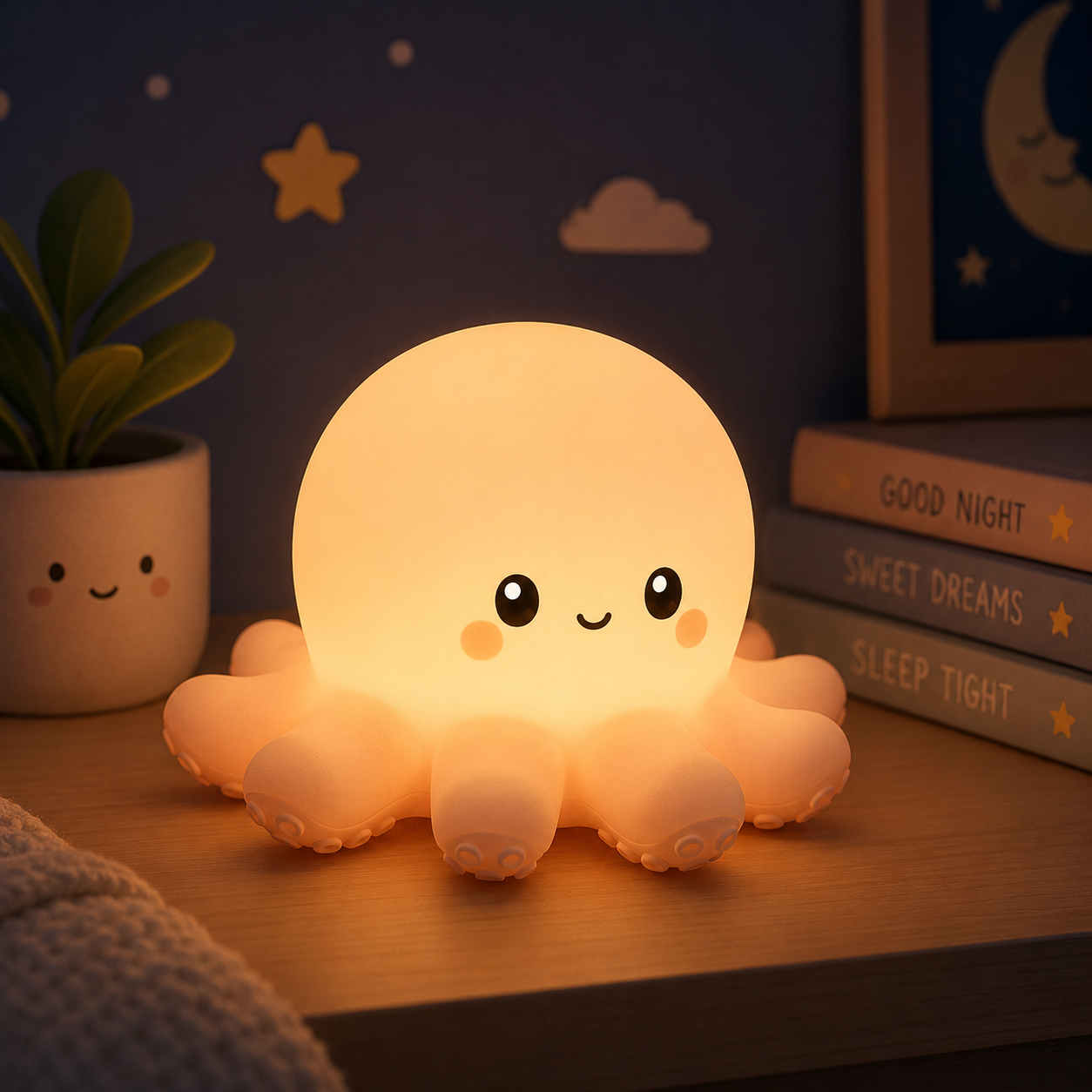 Cute Octopus Baby Silicone Night Light